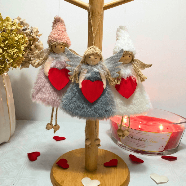 Angels with red heart – add your special name