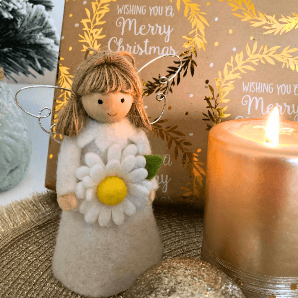 Flower angels - daisy for hope & poinsettia for joy
