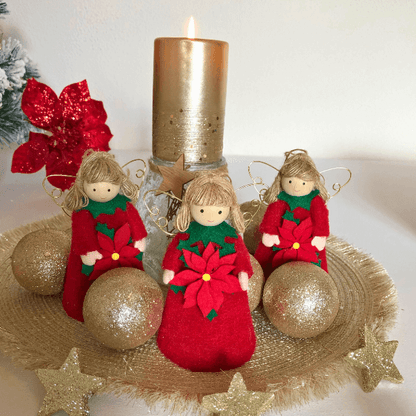 Flower angels - daisy for hope & poinsettia for joy