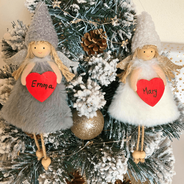 Angels with red heart – add your special name