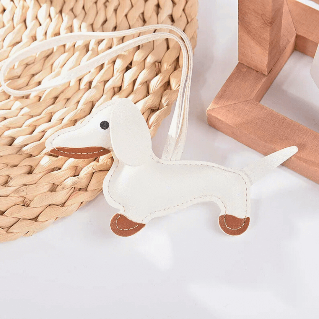 Handmade Dachshund - Leather Charm Pendant