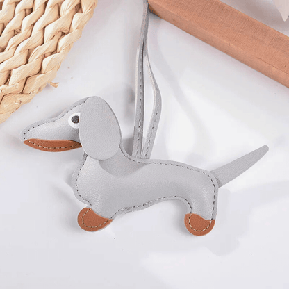 Handmade Dachshund - Leather Charm Pendant