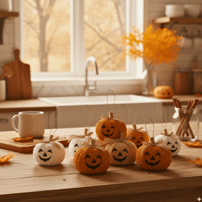 Whimsy Handcrafted Halloween Pumpkin Puff Charms