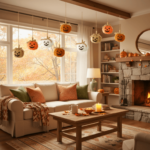 Whimsy Handcrafted Halloween Pumpkin Puff Charms