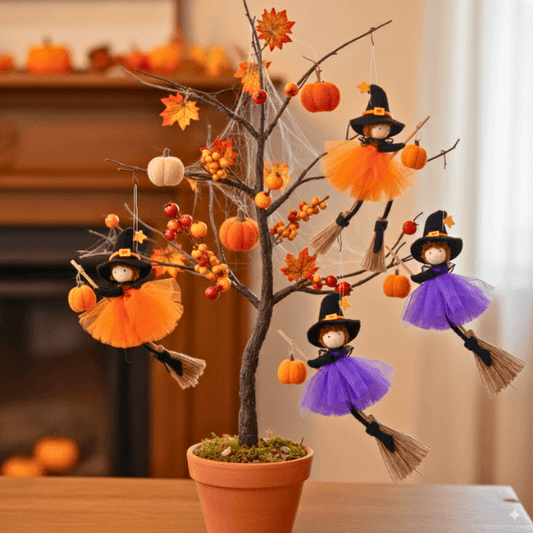 Handmade Adornbly Witch Hanging  Ornaments - (2Pcs)