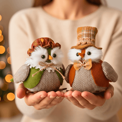 Whimsical Vintage Owl Ornaments – Handcrafted Holiday Decor for Tree or Table