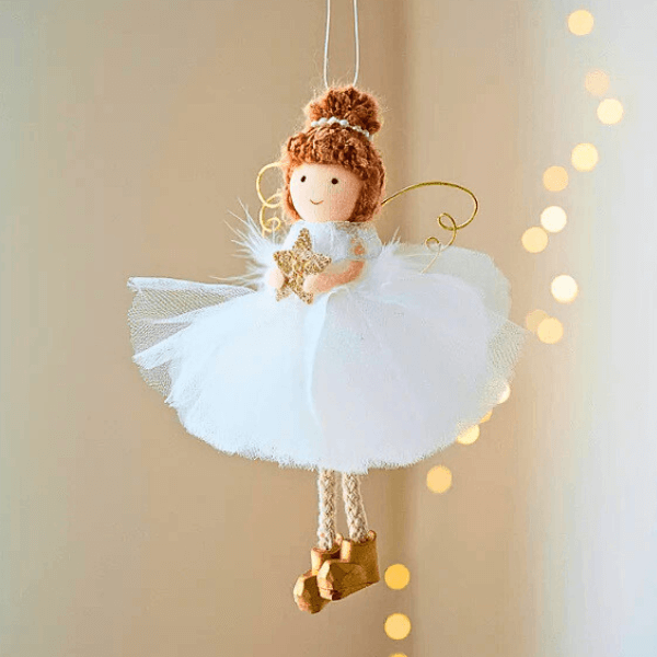 Handcrafted White-Gold Angels - for Peace & Light