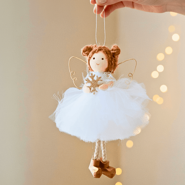 Handcrafted White-Gold Angels - for Peace & Light