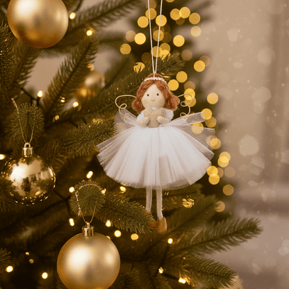 Handcrafted White-Gold Angels - for Peace & Light