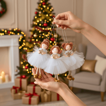 Handcrafted White-Gold Angels - for Peace & Light