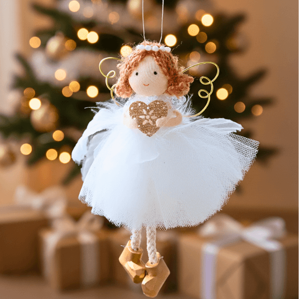 Handcrafted White-Gold Angels - for Peace & Light