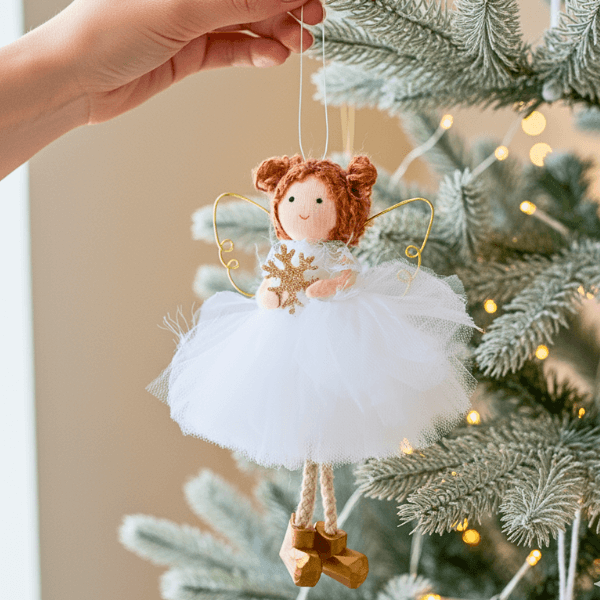 Handcrafted White-Gold Angels - for Peace & Light