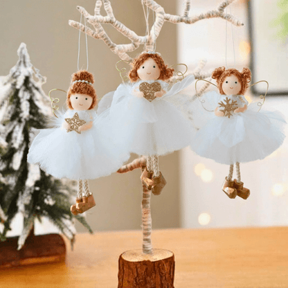 Handcrafted White-Gold Angels - for Peace & Light