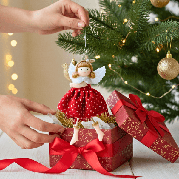 Handmade Angels with Checkered & Polka Dot Skirts