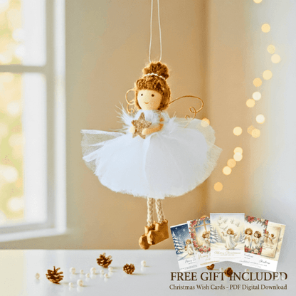 Handcrafted White-Gold Angels - for Peace & Light