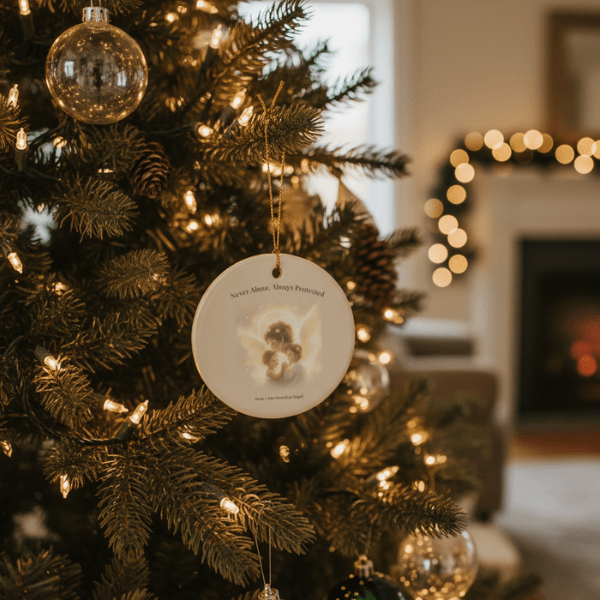 Never Alone, Always Protected - Ceramic Guardian Angel Ornament