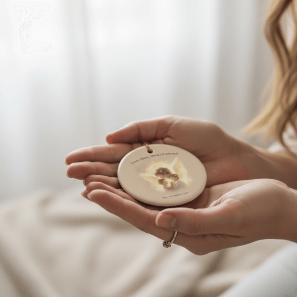 Never Alone, Always Protected - Ceramic Guardian Angel Ornament