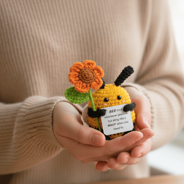Handcrafted Crochet Bee – A Tiny Messenger of Courage & Kindness