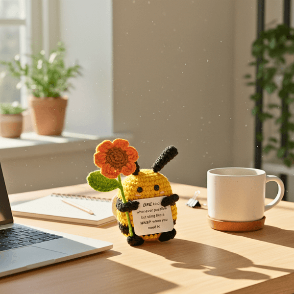 Handcrafted Crochet Bee – A Tiny Messenger of Courage & Kindness