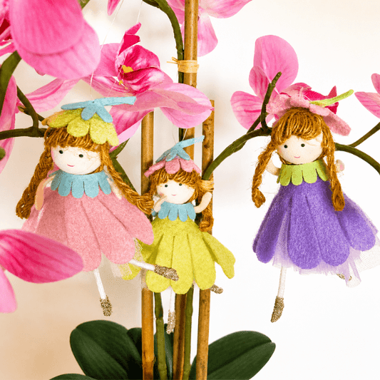 Handmade flower doll ornaments - for springtime smiles & warmth