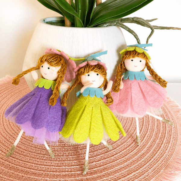 Handmade flower doll ornaments - for springtime smiles & warmth