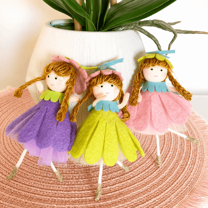 Handmade flower doll ornaments - for springtime smiles & warmth