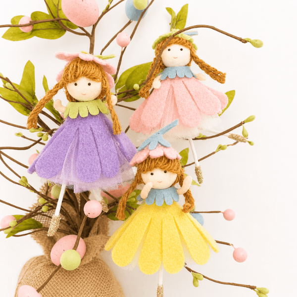 Handmade flower doll ornaments - for springtime smiles & warmth