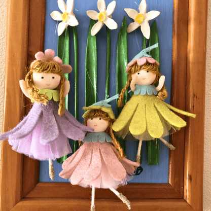 Handmade flower doll ornaments - for springtime smiles & warmth