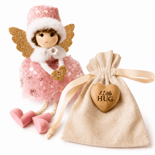 Pink Heart Angel - A Little Hug