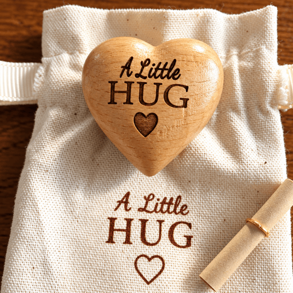 A Little Hug™ – Wooden Heart Gift Set
