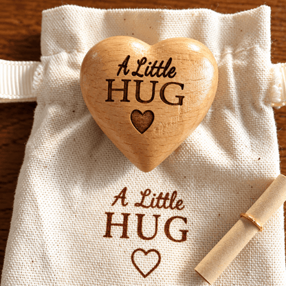 A Little Hug™ – Wooden Heart Gift Set