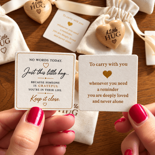A Little Hug™ – Wooden Heart Gift Set