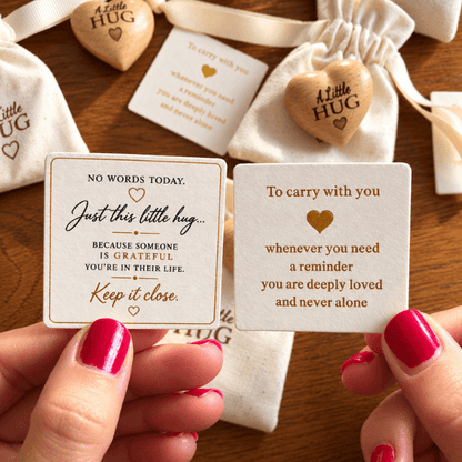 A Little Hug™ – Wooden Heart Gift Set