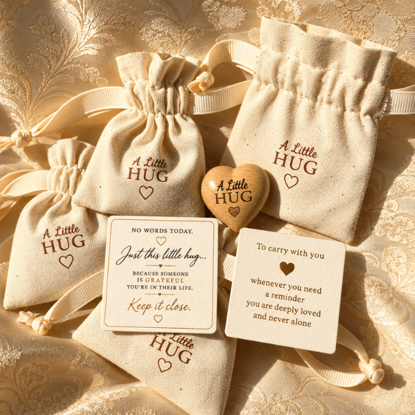 A Little Hug™ – Wooden Heart Gift Set