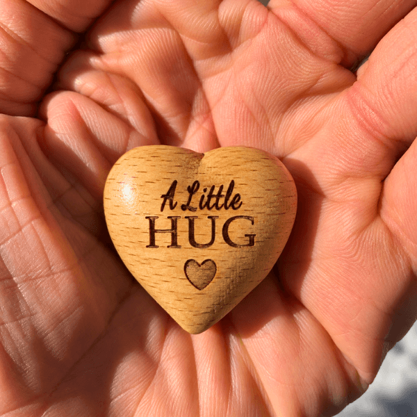 A Little Hug™ – Wooden Heart Gift Set