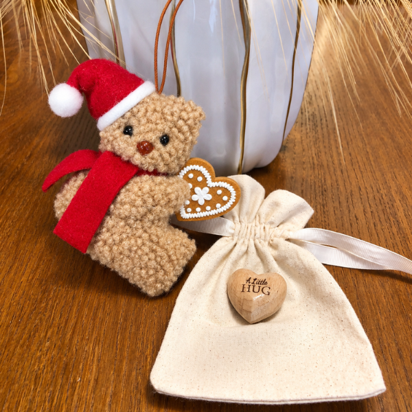 Christmas Teddy Bear & A Little Hug Gift Set