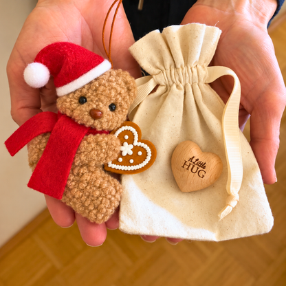 Christmas Teddy Bear & A Little Hug Gift Set