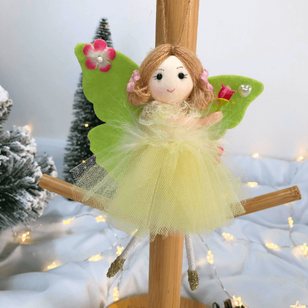 Handmade butterfly and flower dolls