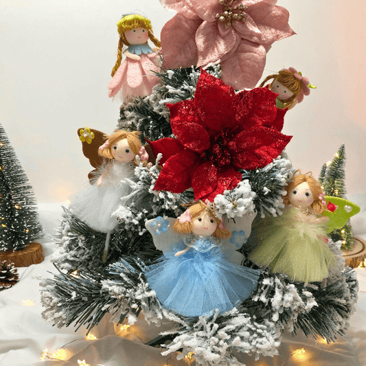 Handmade butterfly and flower dolls