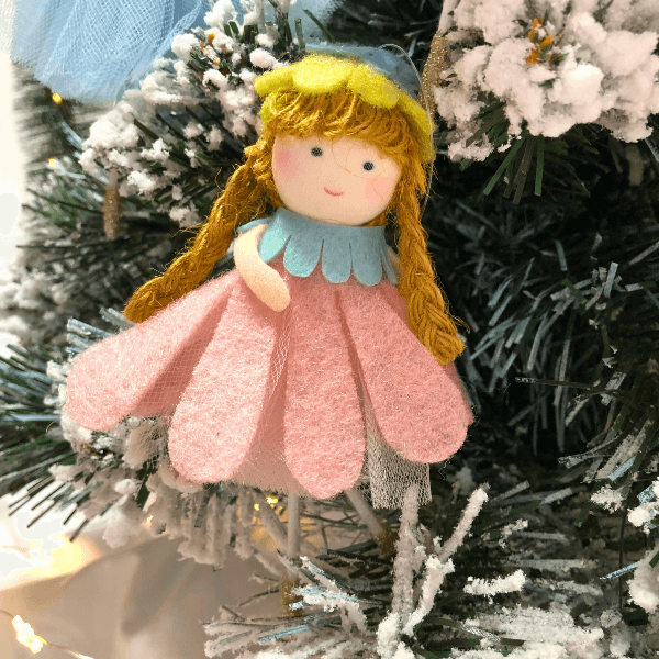 Handmade butterfly and flower dolls