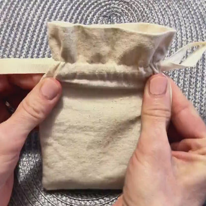 A Little Hug Wooden Heart Gift with a Soft Natural Cotton Keepsake Pouch