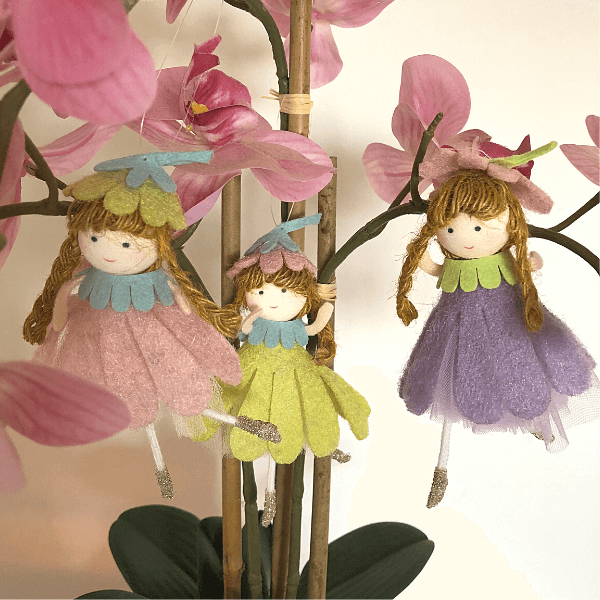 Handmade flower doll ornaments - for springtime smiles & warmth