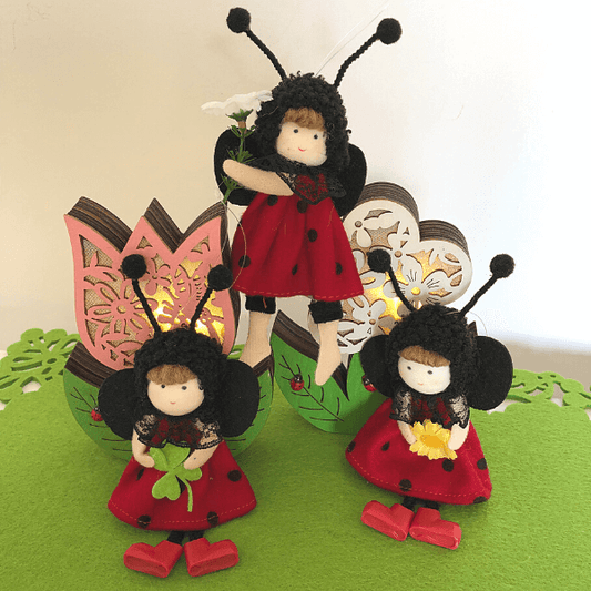 Handmade ladybug dolls – for good fortune & cheer